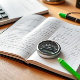 Diesel logbook with time, meter reading and source
