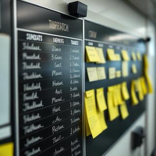 Dispatch board with windows and crew notes