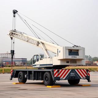 Hydra crane lifting a unit over a wall