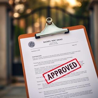 Society office stamping a No Objection Certificate