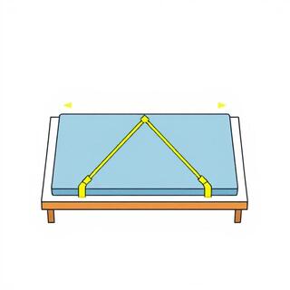 Strap triangle arrangement stabilizing a slab