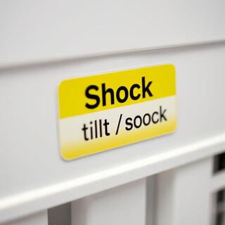 Server rack with shock indicator during transport
