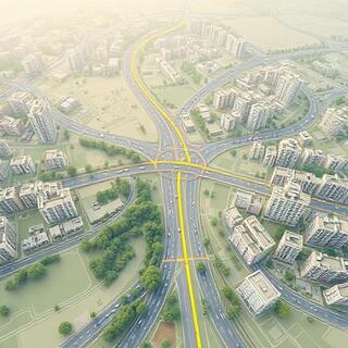 Urban routing path through busy streets